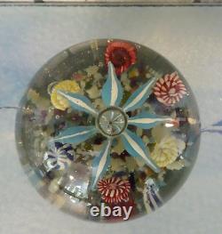 RARE Antique Bohemian Ribbon Fountain Art Glass Paperweight Twisted Ribbon