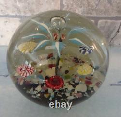 RARE Antique Bohemian Ribbon Fountain Art Glass Paperweight Twisted Ribbon