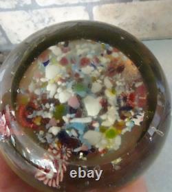 RARE Antique Bohemian Ribbon Fountain Art Glass Paperweight Twisted Ribbon