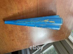 RARE Antique French Blue Opaline Hand Painted cased Glass Epergne Vase