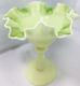 Rare! Early 1915 Fenton Custard Glass Sailboats Compote Known As Green Blow