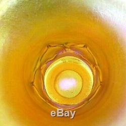 RARE L. C. Tiffany Exquisite Gold Iridescent Art Glass Criss-Cross Pattern Vase