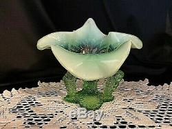 RARE Northwood Victorian Era Jack in the Pulpit Uranium Art Glass