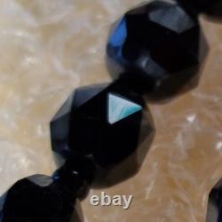 RARE ROSE CUT victorian necklace Vintage bead goth mourning art deco Glass