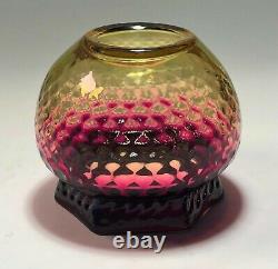 RARE Thomas Webb & Sons Alexandrite Hexagon Vase with Honeycomb Pattern