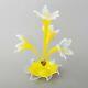 Rare Victorian Blown Art Glass Flower Center Piece Yellowithwhite Daffodil Epergne