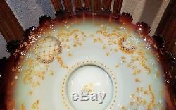 RARE Victorian Brides Basket RARE ART GLASS Bowl Cranberry Vaseline Opalescent