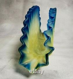 RARE Victorian Glass Satin Ruffled Marbled Letter Postcard Card Receiver Holder