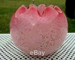 RAREAntique Phoenix Art Glass RUBY DIE AWAY Mica ROSEBOWL 1883-88 JOSEPH WEBB