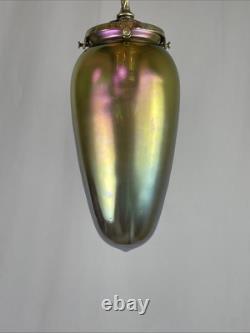 RESTORED Antique Vtg Art Glass Pendant Light Arts & Crafts Deco Victorian, Brass RESTORED Antique Vtg Art Glass Pendant Light Arts & Crafts Deco Victorian, Brass