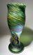 Rindskopf Loetz Kralik Bohemian Green Iridescent Art Glass Twist Vase C1900