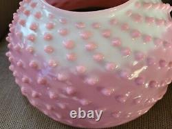 Rare 14 Pink Cranberry Glass End Of Day Hobnail Victorian Art Glass Lamp Shade