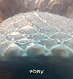 Rare 1800s Cut Velet Glass Basket Brides Quiled Diamond Twisted Handle Victorian Rare 1800s Cut Velet Glass Basket Brides Quiled Diamond Twisted Handle Victorian