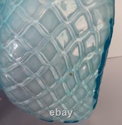 Rare 1800s Cut Velet Glass Basket Brides Quiled Diamond Twisted Handle Victorian Rare 1800s Cut Velet Glass Basket Brides Quiled Diamond Twisted Handle Victorian