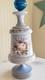 Rare 1850's Victorian Art Glass Lavender Enameled Roses Opaline Barber Bottle