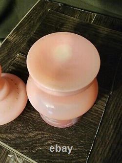 Rare Antique HOSCH Hand Blown White Enameled Cased 2 Piece Pink Vase 1906-1914