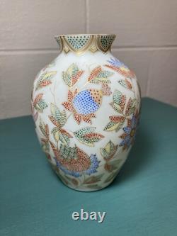 Rare Antique Harrach (propeller Mark) 5 Micro Enameled Moriage Poppy Vase