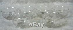 Rare Antique Set 6 Signed Thomas Webb Rock Crystal Etched Finger/Dessert Bowls