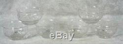 Rare Antique Set 6 Signed Thomas Webb Rock Crystal Etched Finger/Dessert Bowls