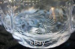 Rare Antique Set 6 Signed Thomas Webb Rock Crystal Etched Finger/Dessert Bowls