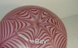 Rare Antique Victorian Webb Cranberry Nailsea Art Glass Brides Basket Bowl