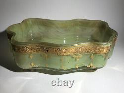 Rare Early Loetz Green Onyx Dek I/358 C1890 Glas Glass Tray Vase