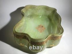 Rare Early Loetz Green Onyx Dek I/358 C1890 Glas Glass Tray Vase