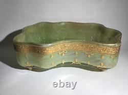 Rare Early Loetz Green Onyx Dek I/358 C1890 Glas Glass Tray Vase