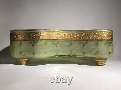 Rare Early Loetz Green Onyx Dek I/358 C1890 Glas Glass Tray Vase