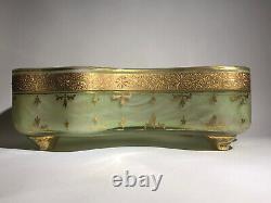 Rare Early Loetz Green Onyx Dek I/358 C1890 Glas Glass Tray Vase