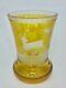 Rare Early Victorian Amber Bohemian Glass Beaker With Stag Deer Ca. 1835