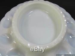 Rare Fenton Glass Amethyst Milk Glass Chicken Hen Server Dish Egg Plate