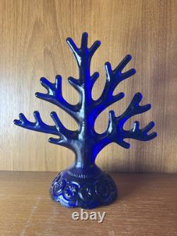 Rare LE Smith Glass Cobalt Blue Coral Jewelry Tree 8-1/4 Tall