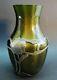 Rare Loetz Grun Metallin Silver Overlay Vase C. 1900 Art Nouveau Glass +