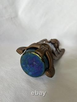 Rare Loetz Art Nouveau Vase with Gilt Bronze, Mount Iridescent Glass, Early 1900s