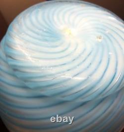 Rare Stevens & Williams Pompeian Swirl Glass Ewer in Blue & White, 1880s England