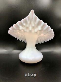 Rare Victorian Amethyst & White Art Glass Jack In The Pulpit Vase LG Hand Blown