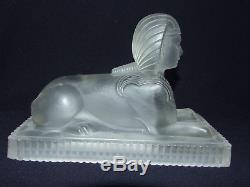 Rare Victorian Molineaux Webb & Co Frosted Glass Sphinx