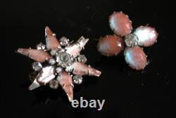 Rare Victorian Saphiret Rhinestone Czech Art Glass Star + Clover Brooch Antique Rare Victorian Saphiret Rhinestone Czech Art Glass Star + Clover Brooch Antique