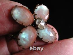 Rare Victorian Saphiret Rhinestone Czech Art Glass Star + Clover Brooch Antique Rare Victorian Saphiret Rhinestone Czech Art Glass Star + Clover Brooch Antique