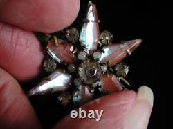 Rare Victorian Saphiret Rhinestone Czech Art Glass Star + Clover Brooch Antique Rare Victorian Saphiret Rhinestone Czech Art Glass Star + Clover Brooch Antique