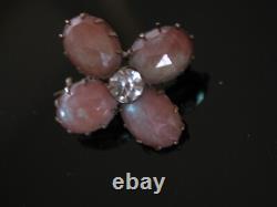 Rare Victorian Saphiret Rhinestone Czech Art Glass Star + Clover Brooch Antique Rare Victorian Saphiret Rhinestone Czech Art Glass Star + Clover Brooch Antique