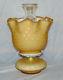 Rare Vintage Fenton Yellow Opaline Victorian Polka Dot Art Glass Lamp