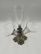 Rare Vintage Victorian Art Deco 5 Cone Flute Glass Vase Silver Plate Base