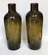 Rare Webb & Corbett Green Flambe Glass Vases, Pair Circa 1930