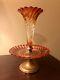 Rare Mint Victorian Baccarat Glass Crystal Epergne Rose Tiente France 10 Signed