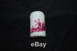 Really Scarce Victorian Mt Washington Red Delft 12 Panel Salt Shaker 1880's