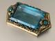 Remarkable Victorian French Brooch Aquamarine  Glass, Floral Ornament 6cm