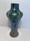 Rindskopf Bohemian Art Nouveau Green Iridescent Pull Feathers Vase Circa 1920