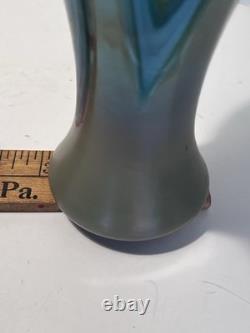Rindskopf Bohemian Art Nouveau Green Iridescent Pull Feathers Vase Circa 1920 Rindskopf Bohemian Art Nouveau Green Iridescent Pull Feathers Vase Circa 1920